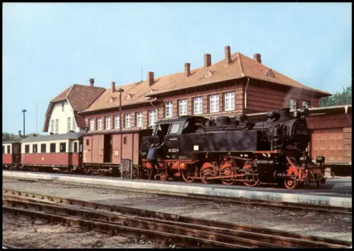 Ansichtskarte Kühlungsborn Bahnhof, Dampflokomotive 1982