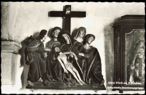 Ansichtskarte Maria Wörth Spätgotische Beweinungsgruppe Kirche 1968  Kärnten