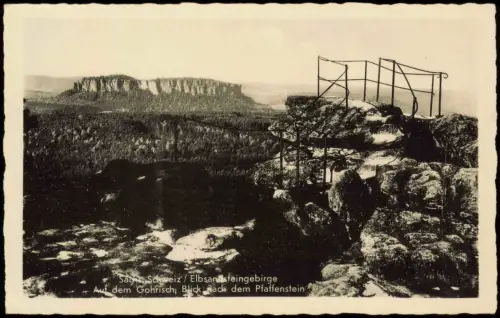 Ansichtskarte Gohrisch (Sächs. Schweiz) Blick nach dem Pfaffenstein 1940