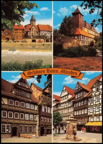 Ansichtskarte Hann. Münden 4 Bild Schloß Lange Straße 1998