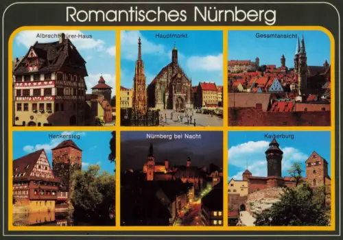 Ansichtskarte Nürnberg Henkersteg Markt bei Nacht 1988