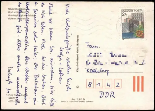 Postcard .Ungarn Balaton Balatonrol Ausflugsschiff 1972
