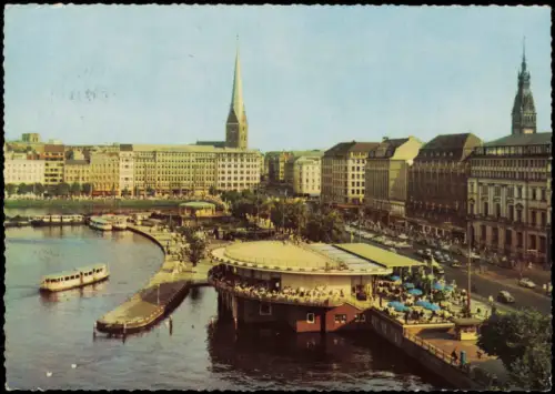 Ansichtskarte Hamburg Jungfernstieg Alsterpavillon 1961