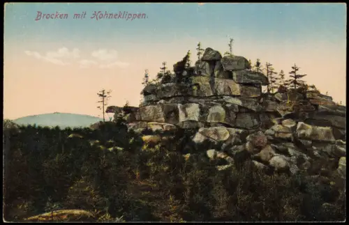 Ansichtskarte Ilsenburg (Harz) Brocken mit Hohneklippe 1914