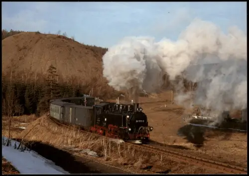 .Sachsen Schmalspurbahn Cranzahl-Oberwiesenthal bei Hammerunterwiesenthal 1989