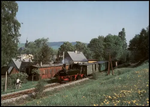 .Sachsen Schmalspurbahn Cranzahl-Oberwiesenthal mit Männertagssonderzug 1993