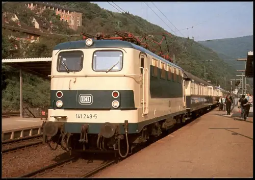 Güls-Koblenz Elektrolokomotive 141 248-5 im Bhf. Bingerbrück 1987