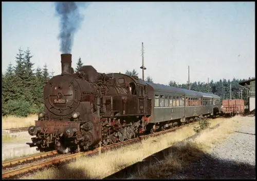 Ansichtskarte .Thüringen Dampflok der Rennsteigbahn im Bahnhof 1970