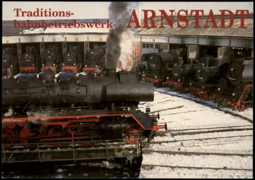 Ansichtskarte Arnstadt Lokparade vor dem Traditionsbahnbetriebswerk 1970