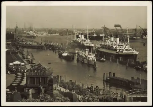Ansichtskarte Hamburg Süd-Schiffe, Dampfer im Hafen 1939