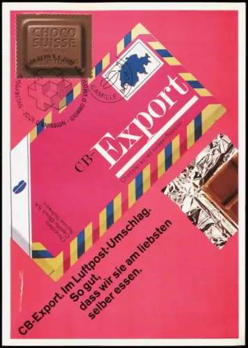 Reklame & Werbung Werbekarte Plakat für Camille Bloch Schokolade 2001