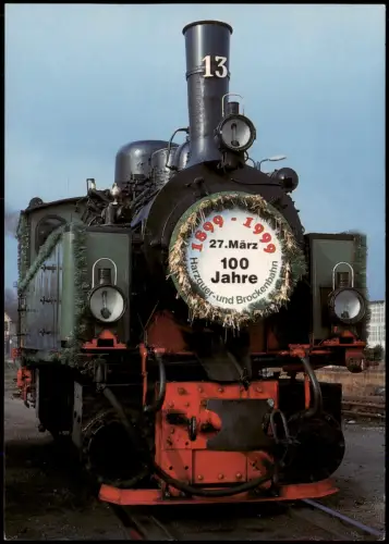 Ilsenburg (Harz) 100 Jahre Harzquer- und Brockenbahn, Jubiläumspostkarte  1999