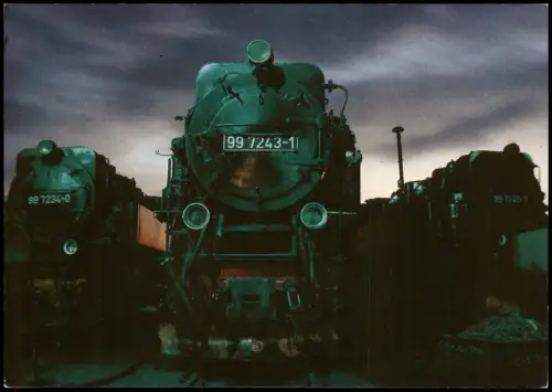 Gernrode-Quedlinburg Neubauloks der HSB am Lokschuppen in Gernrode 1990