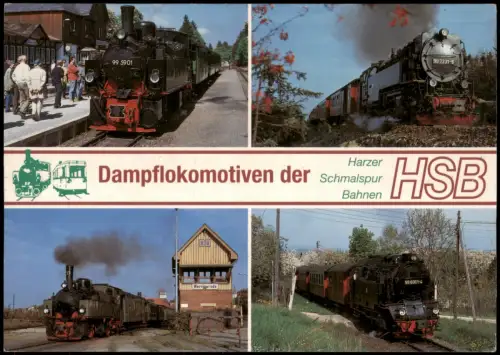 Ansichtskarte  Harzquerbahn Harzer Schmalspurbahnen MB Dampflokomotive 2000