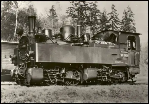 Harz Brockenbahn Eisenbahn Zug Dampf-Lokomotive 99 5901 DDR 1970