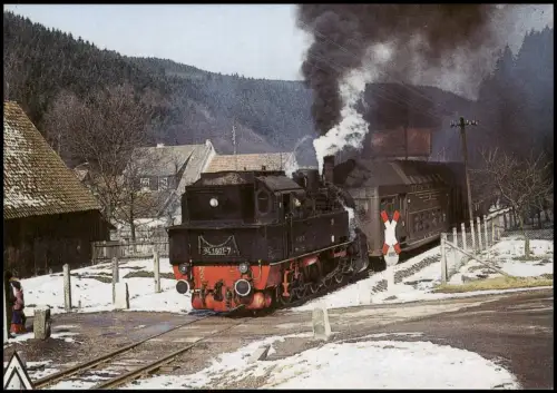 .Thüringen Sonderzug mit preußischer T 161 in Schleusingen-Neundorf 1975/2000