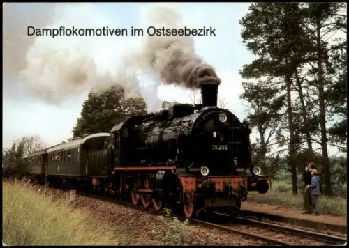 Ansichtskarte Güstrow Lok BR 38.2 von Rostock nach Güstrow 1986