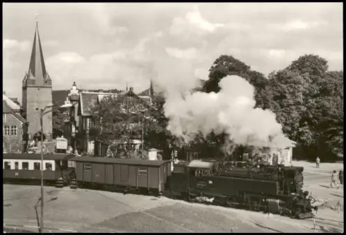 Ansichtskarte Wernigerode Harzquerbahn am Westerntor 1983
