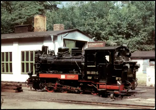 Dampflokomotive  Ostseebezirk Schmalspurlok BR 994631 DDR Eisenbahn  1984
