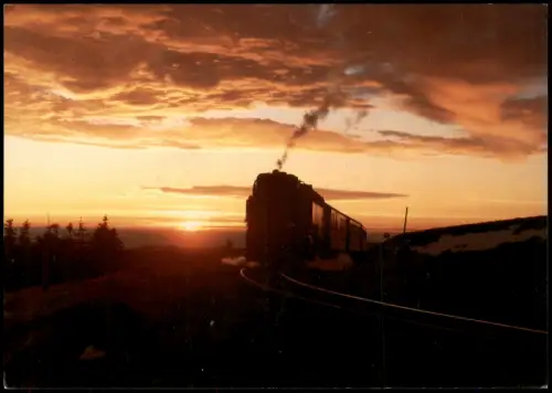 Ilsenburg (Harz) Dampflokomotive 99 7243-1 Harz   Brocken Sonnenuntergang 1998