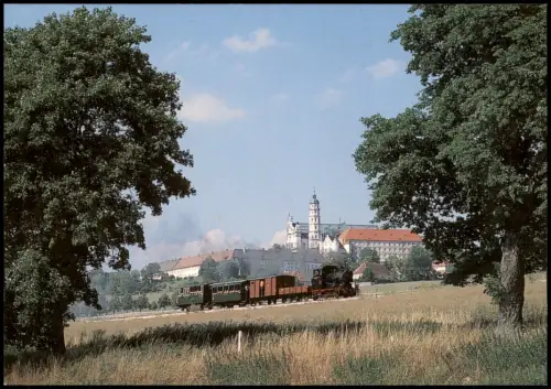 .Baden-Württemberg Härtsfeld Museumsbahn Lok WN 12 vor Kloster Neresheim 2003
