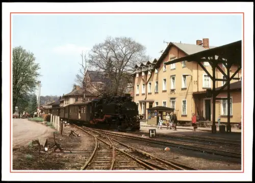 Dippoldiswalde Bahnhof Dippoldiswalde mit Dampflok 99 1751-5 1989