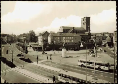 Ansichtskarte Aachen Kaiserplatz, Straße Bus - Fotokarte 1963