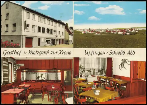 Upfingen St. Johann Württemberg Lk Reutlingen Gasthof Metzgerei zur Krone 1972