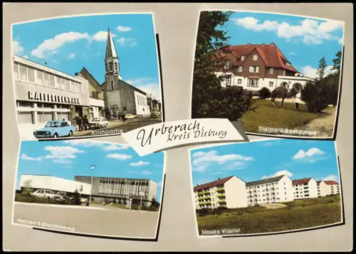 Ansichtskarte Urberach Rödermarkt 4 Bild Kirchpartie Restaurant 1971