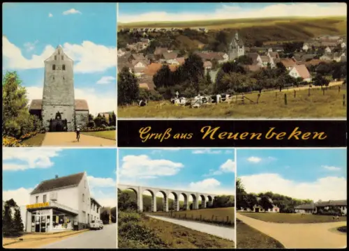 Ansichtskarte Neuenbeken-Paderborn 4 Bild: Stadtansichten mit EDEKA 1974