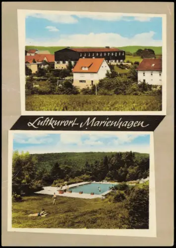 Ansichtskarte Marienhagen Edersee-Vöhl 2 Bild Schullandheim 1974