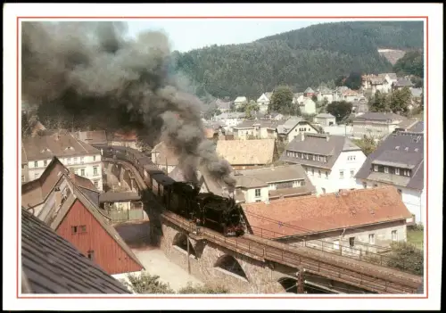 Schmiedeberg  Erzgebirge Dippoldiswalde  Schmiedeberg Dampfzug auf Viadukt 1989