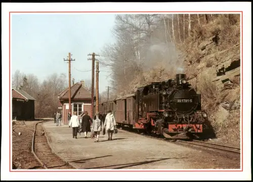 Seifersdorf-Dippoldiswalde Bahnhof Seifersdorf mit Dampflok 99 1791-5 1989