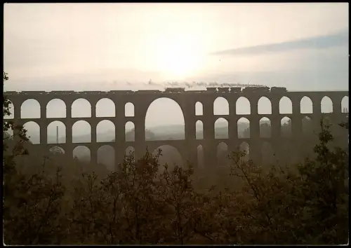 Ansichtskarte Netzschkau (Vogtland) Göltzschtalbrücke, Dampflokomotive 1990
