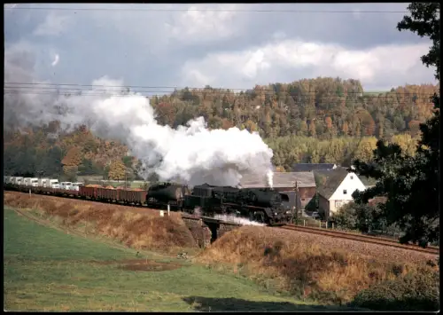 Braunsdorf-Lichtenwalde Rekodampflokomotive 50 3644 mit Nahgüterzug 1980
