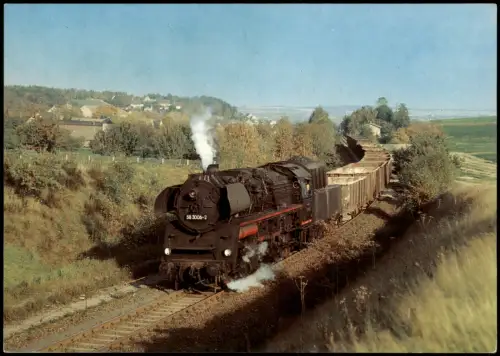 Ansichtskarte Glauchau Güterzug-Dampflokomotive 58 3006 1979