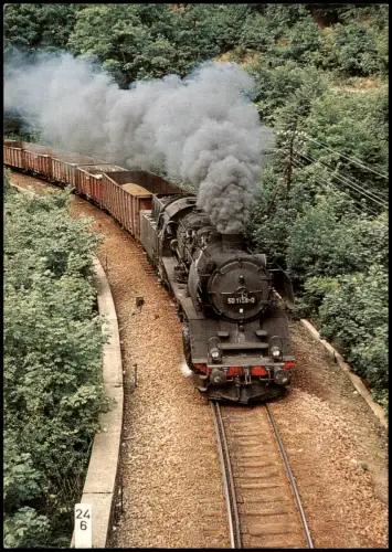 Wilischthal-Zschopau Eisenbahn, Dampflok 50 1158-0 mit Güterzug 1979