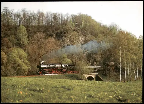Ansichtskarte  Rekodampflok 50 3704 Güterzug Kratzmühle 1986