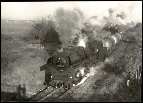 Meerane Rekodampflok 58 3032 Güterzug zw. Meerane Dennheritz 1978