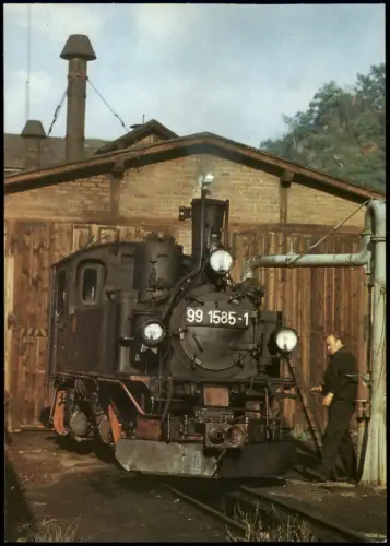 Ansichtskarte Wolkenstein Bahnhof Eisenbahn - Schmalspurbahn 1983/1986