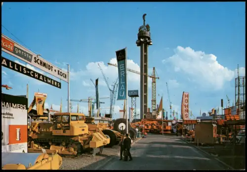 Ansichtskarte Hannover Messe mit Hermesturm auf dem Freigelände 1970