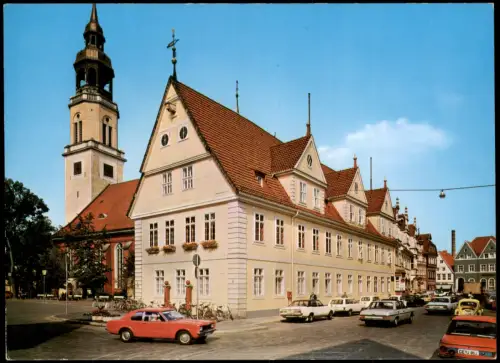 Ansichtskarte Celle Stadtkirche und Rathaus, Autos 1985