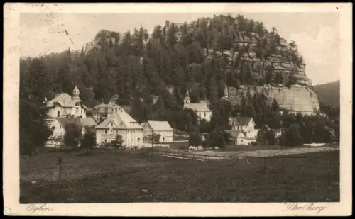 Ansichtskarte Oybin Berg Oybin mit Häusern 1924