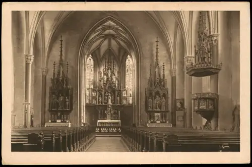 Ansichtskarte Freyung Gotischer Kirchenraum mit Hochaltar 1923