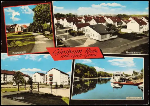 Ansichtskarte Ginsheim-Gustavsburg 4 Bild Stadtansichten 1973