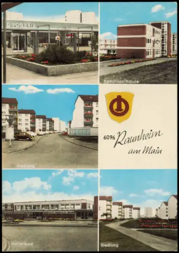 Ansichtskarte Raunheim (Main) Drogerie Neubaugebiet Trinkhalle 1969