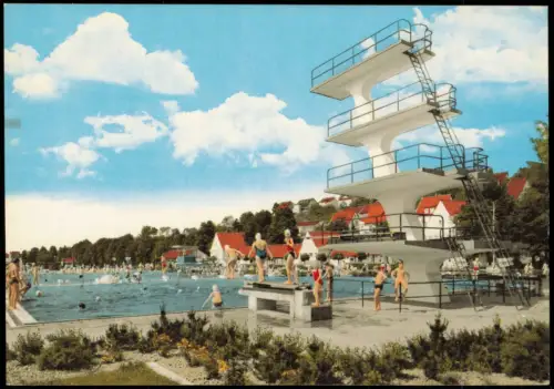 Ansichtskarte Alfeld (Leine) Schwimmbad Sprungturm 1972