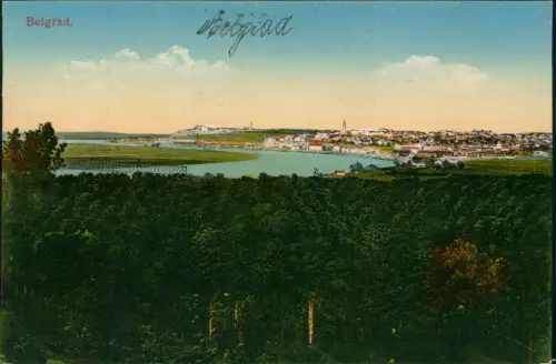 Postcard Belgrad Beograd (Београд) Fernsicht auf die Stadt 1916