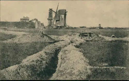 CPA Loos Windmühle und Zeche 1917  b. Lille Nord