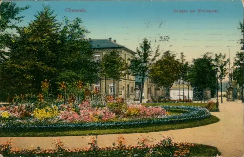 Ansichtskarte Chemnitz Anlagen am Wettinplatz 1911